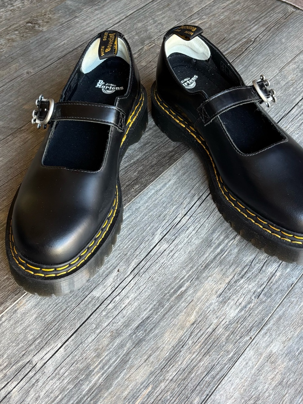 Limited addition Dr. Martens Black Leather Mary Jane x Heaven by Marc Jacobs.